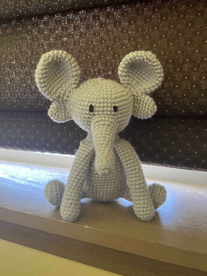 Elephant Crochet Amigurumi Gray crocheted elephant
